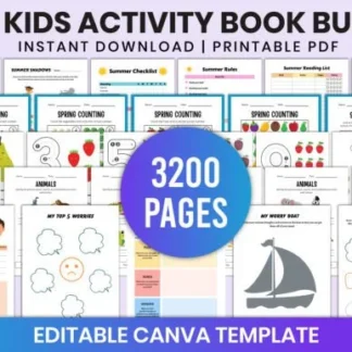 -97% 3200+ Best Kids Activity Book Canva Bundle – Editable KDP Interior Templates